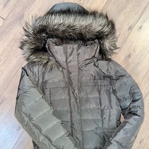 Women’s Calvin Klein Faux Fur Trimmed Hooded Coat, Size S